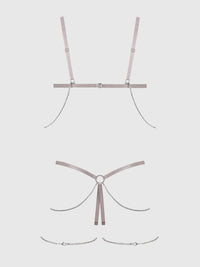 Presley Shine Mesh Open Cup & Crotchless Rhinestone Teddy