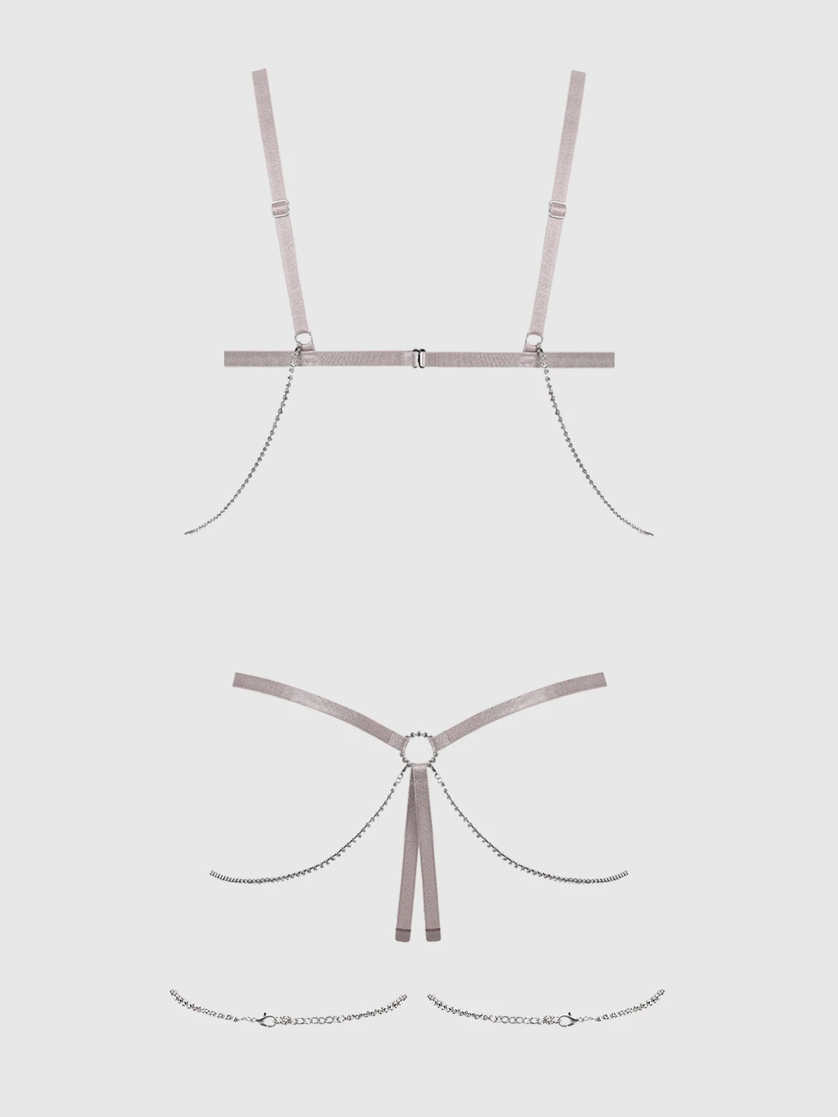 Presley Shine Mesh Open Cup & Crotchless Rhinestone Teddy