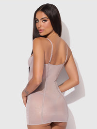 Presley Shine Mesh & Rhinestone Chemise & G-String Set