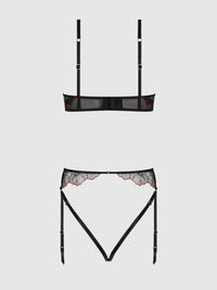 Ilena Embroidered Tulle Crotchless & Open Back Teddy - House of Desire