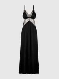 Ilena Embroidered Tulle Triangle Top Long Gown - House of Desire