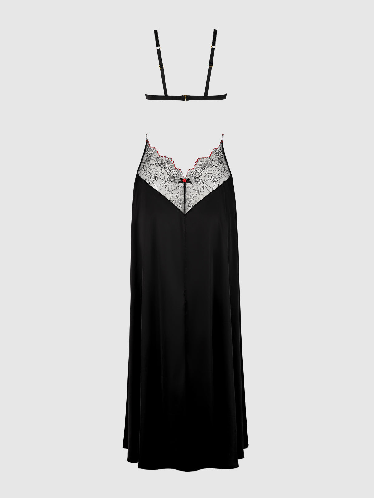Ilena Embroidered Tulle Triangle Top Long Gown - House of Desire