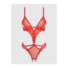 Queen Nadia Lace & Mesh Cutout Teddy Grenadine Orange