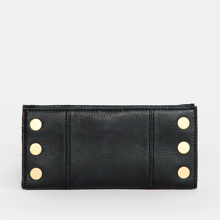 Hammitt 110 North Wallet Black/Brushed Gold Red Zip