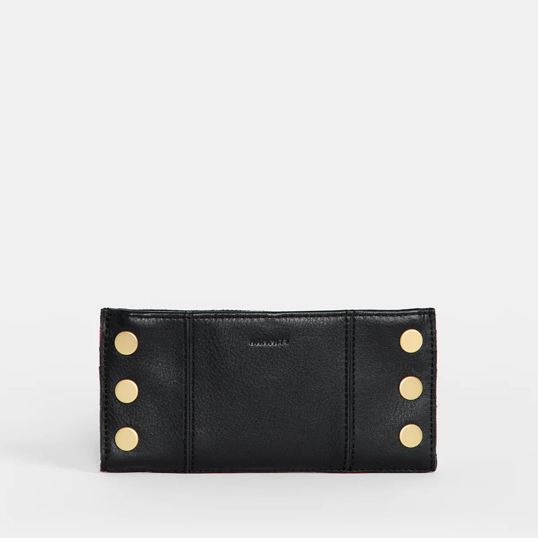 Hammitt 110 North Wallet Black/Brushed Gold Red Zip