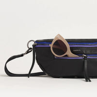 Hammitt Charles Small Leather Crossbody Bag Birthday Brite/Gunmetal-Purple Zip-Rebel Romance
