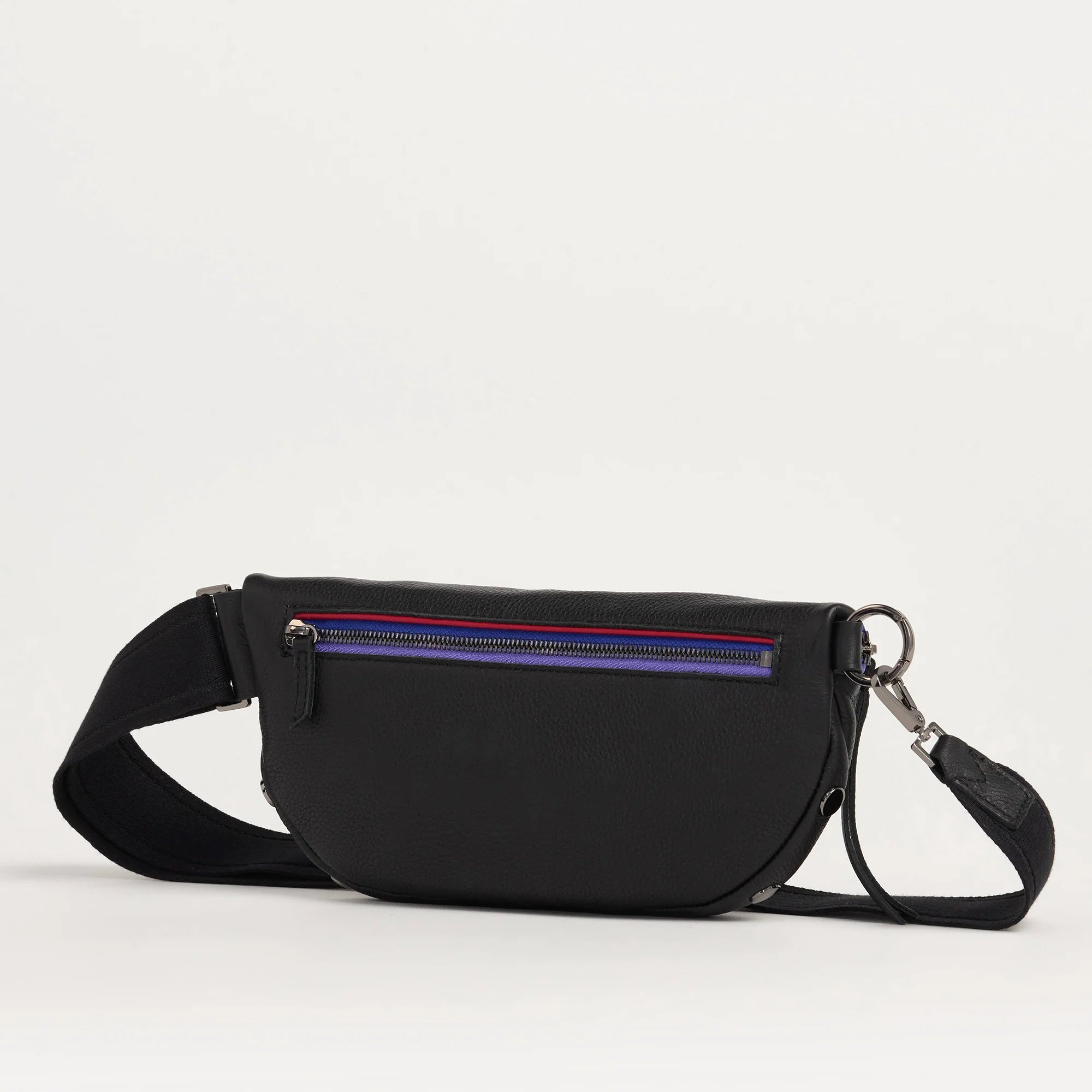 Hammitt Charles Small Leather Crossbody Bag Birthday Brite/Gunmetal-Purple Zip-Rebel Romance