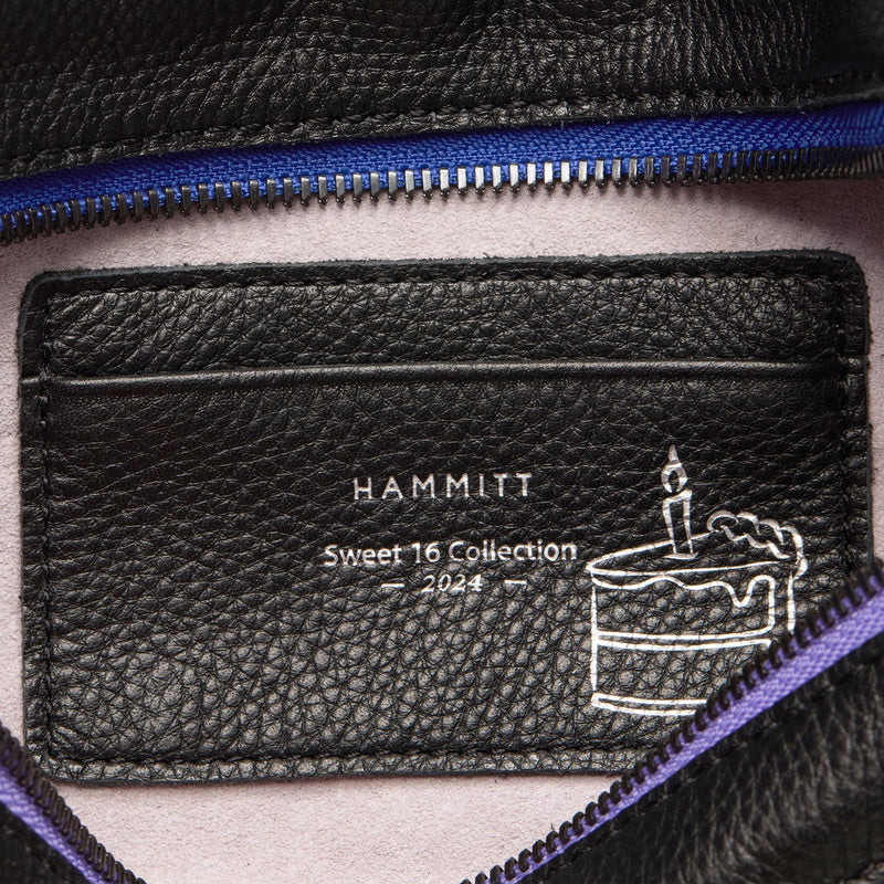 Hammitt Charles Small Leather Crossbody Bag Birthday Brite/Gunmetal-Purple Zip-Rebel Romance