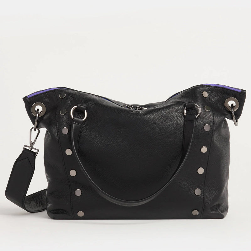 Hammitt Daniel Lrg Leather Tote Bag Birthday Brite/Gunmetal Purple Zip-Rebel Romance