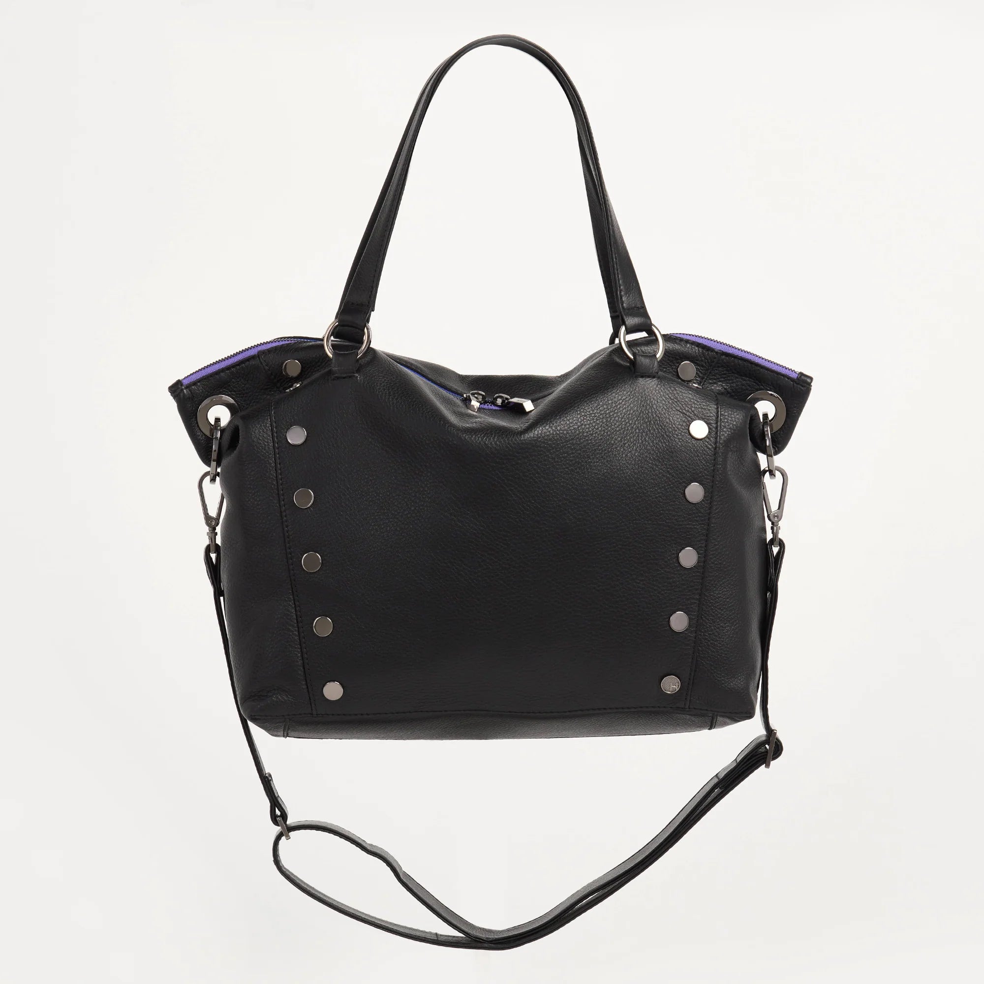 Hammitt Daniel Lrg Leather Tote Bag Birthday Brite/Gunmetal Purple Zip-Rebel Romance