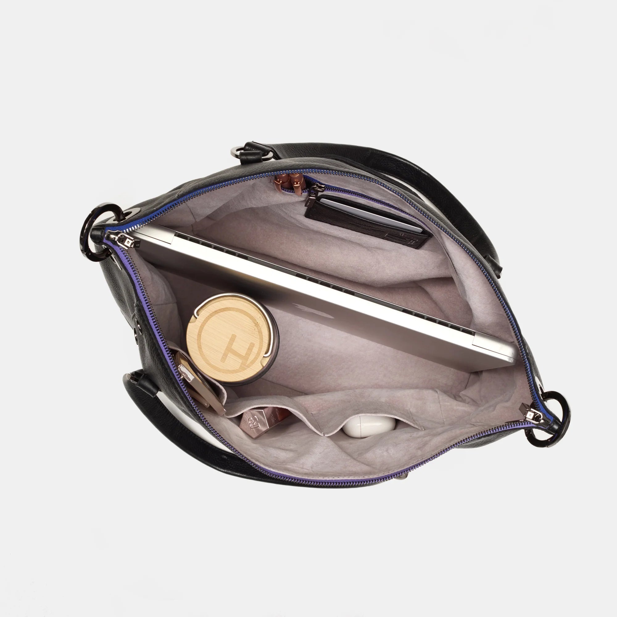 Hammitt Daniel Lrg Leather Tote Bag Birthday Brite/Gunmetal Purple Zip-Rebel Romance