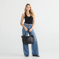 Hammitt Daniel Lrg Leather Tote Bag Birthday Brite/Gunmetal Purple Zip-Rebel Romance