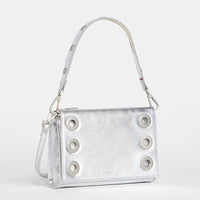 Hammitt Montana Leather Clutch Sml Handbag Sidewalk Silver/Brushed Silver-Rebel Romance