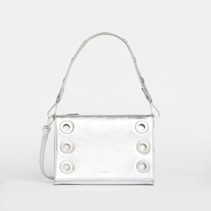 Hammitt Montana Leather Clutch Sml Handbag Sidewalk Silver/Brushed Silver-Rebel Romance