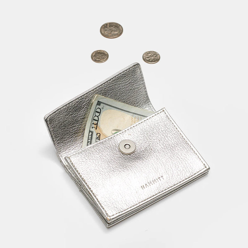 Hammitt Montana Pocket Wallet Sidewalk Silver/Brushed Silver-Rebel Romance