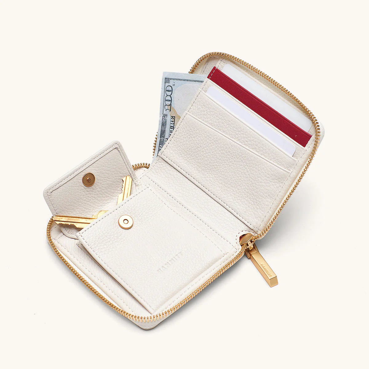 HAMMITT 5 North Wallet Calla Lily White/Brushed Gold