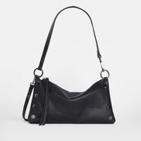 Hammitt Kyle Leather Shoulder Handbag Black/Gunmetal-Rebel Romance