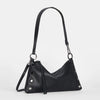 Hammitt Kyle Leather Shoulder Handbag Black/Gunmetal-Rebel Romance