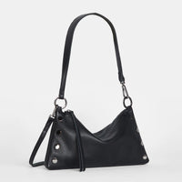 Hammitt Kyle Leather Shoulder Handbag Black/Gunmetal-Rebel Romance