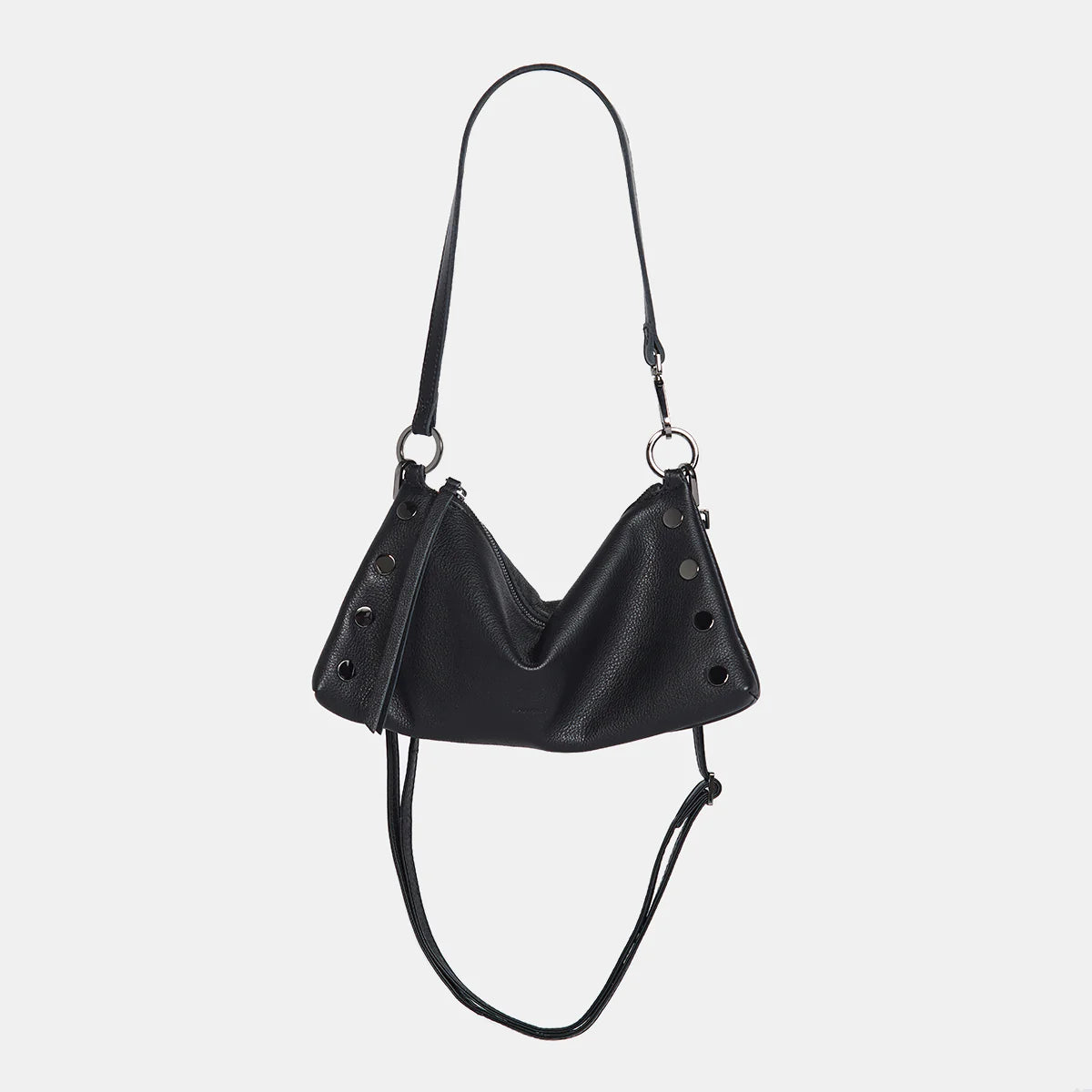 Hammitt Kyle Leather Shoulder Handbag Black/Gunmetal-Rebel Romance