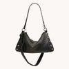 Kyle Med Leather Shoulder Handbag Black/Gunmetal