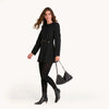 Kyle Med Leather Shoulder Handbag Black/Gunmetal
