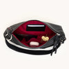 Kyle Med Leather Shoulder Handbag Black/Gunmetal