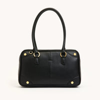 HAMMITT Meredith Med Leather Satchel Black/Brushed Gold