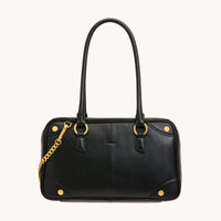 HAMMITT Meredith Med Leather Satchel Black/Brushed Gold