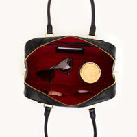 HAMMITT Meredith Med Leather Satchel Black/Brushed Gold