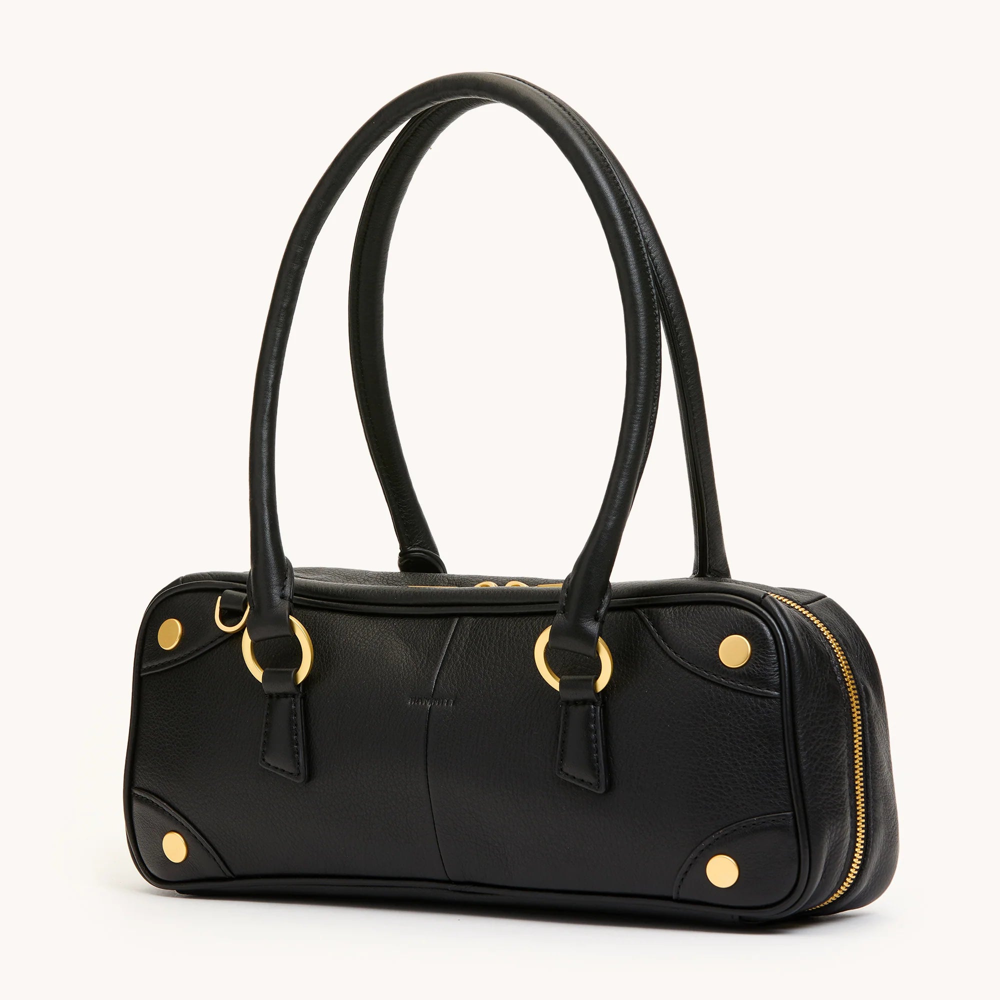 HAMMITT Meredith Sml Leather Satchel Black/Brushed Gold