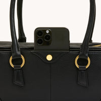 HAMMITT Meredith Sml Leather Satchel Black/Brushed Gold