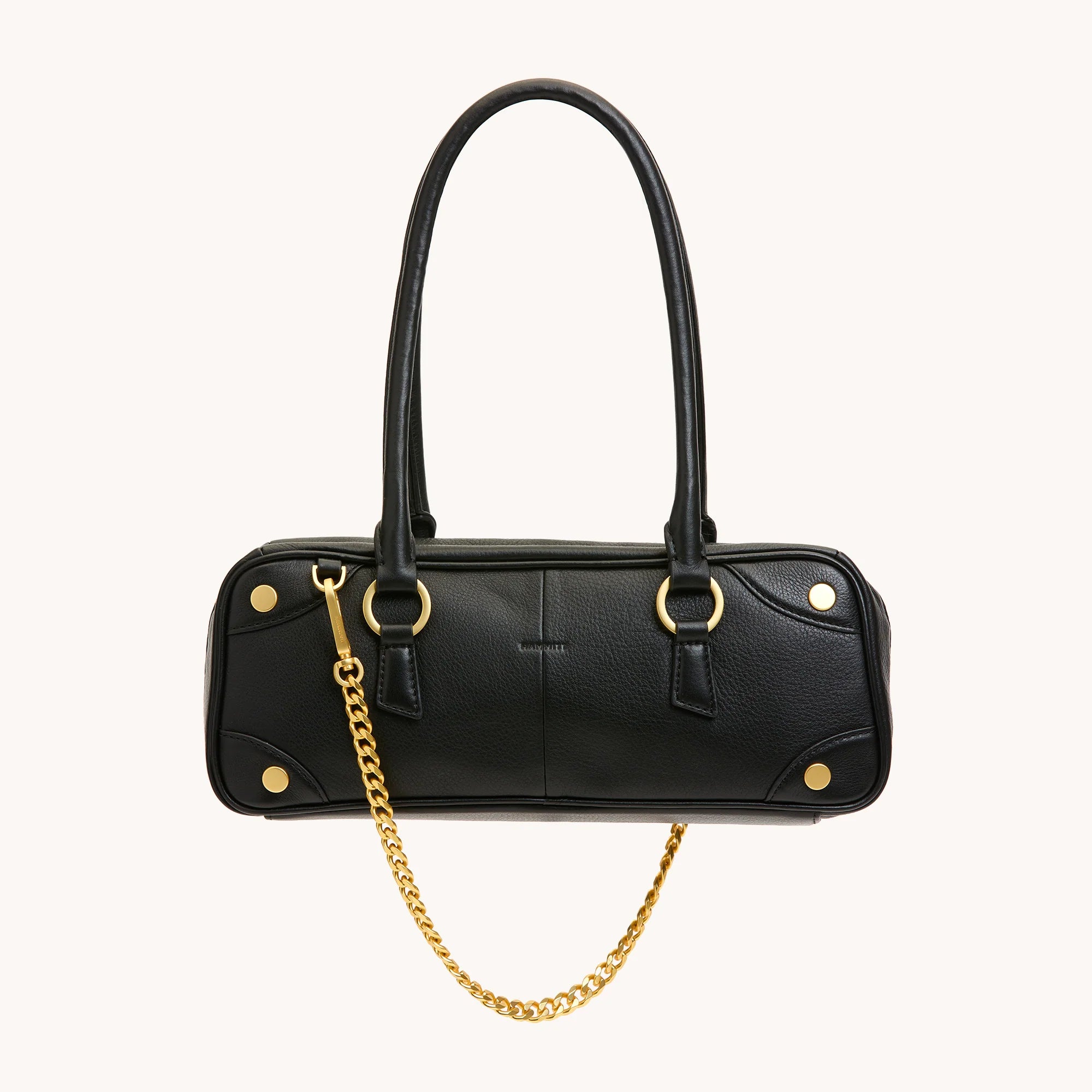 HAMMITT Meredith Sml Leather Satchel Black/Brushed Gold