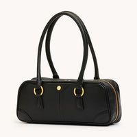 HAMMITT Meredith Sml Leather Satchel Black/Brushed Gold