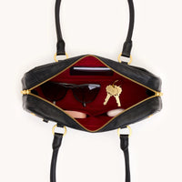 HAMMITT Meredith Sml Leather Satchel Black/Brushed Gold