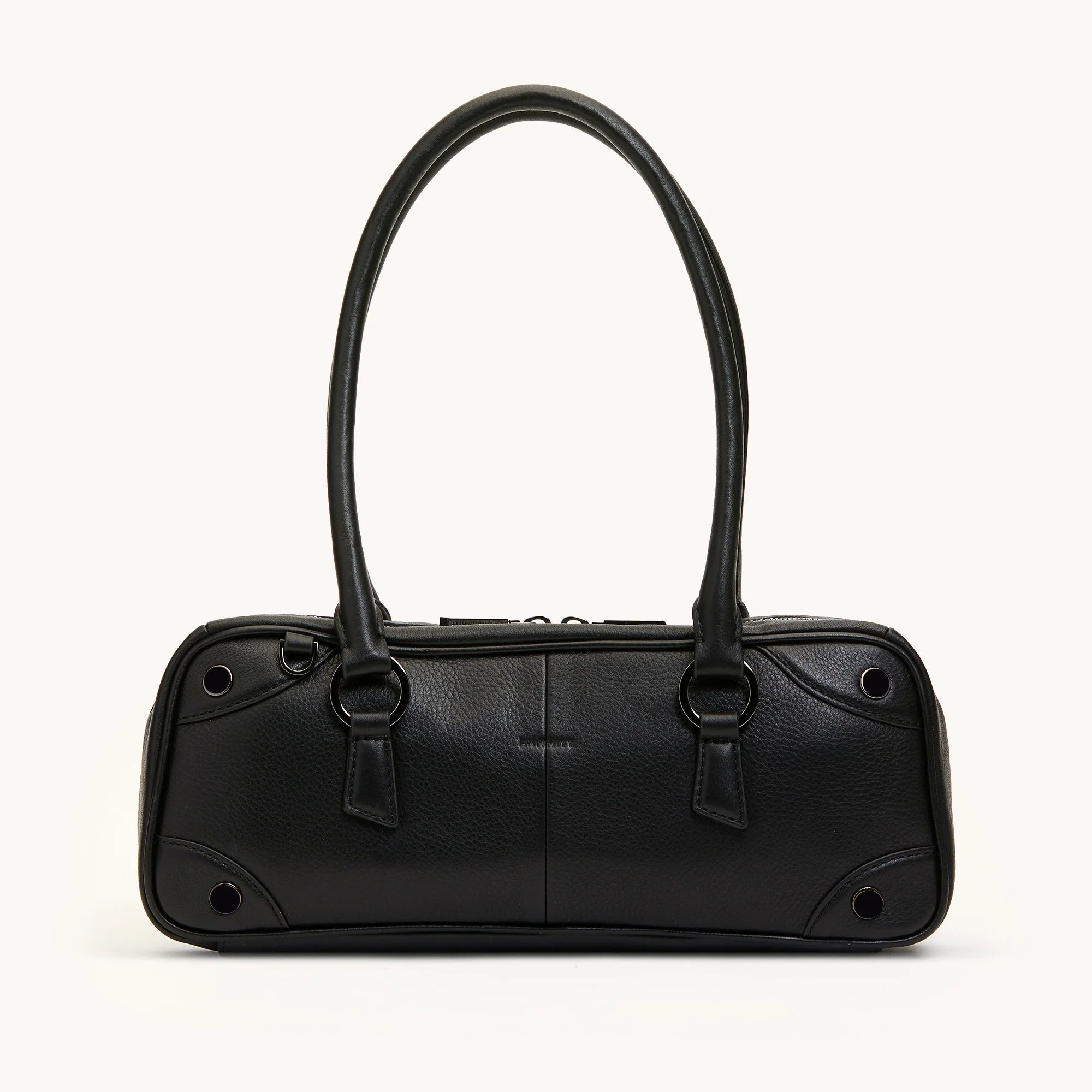 HAMMITT Meredith Sml Leather Satchel Black/Gunmetal
