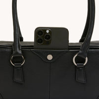 HAMMITT Meredith Sml Leather Satchel Black/Gunmetal