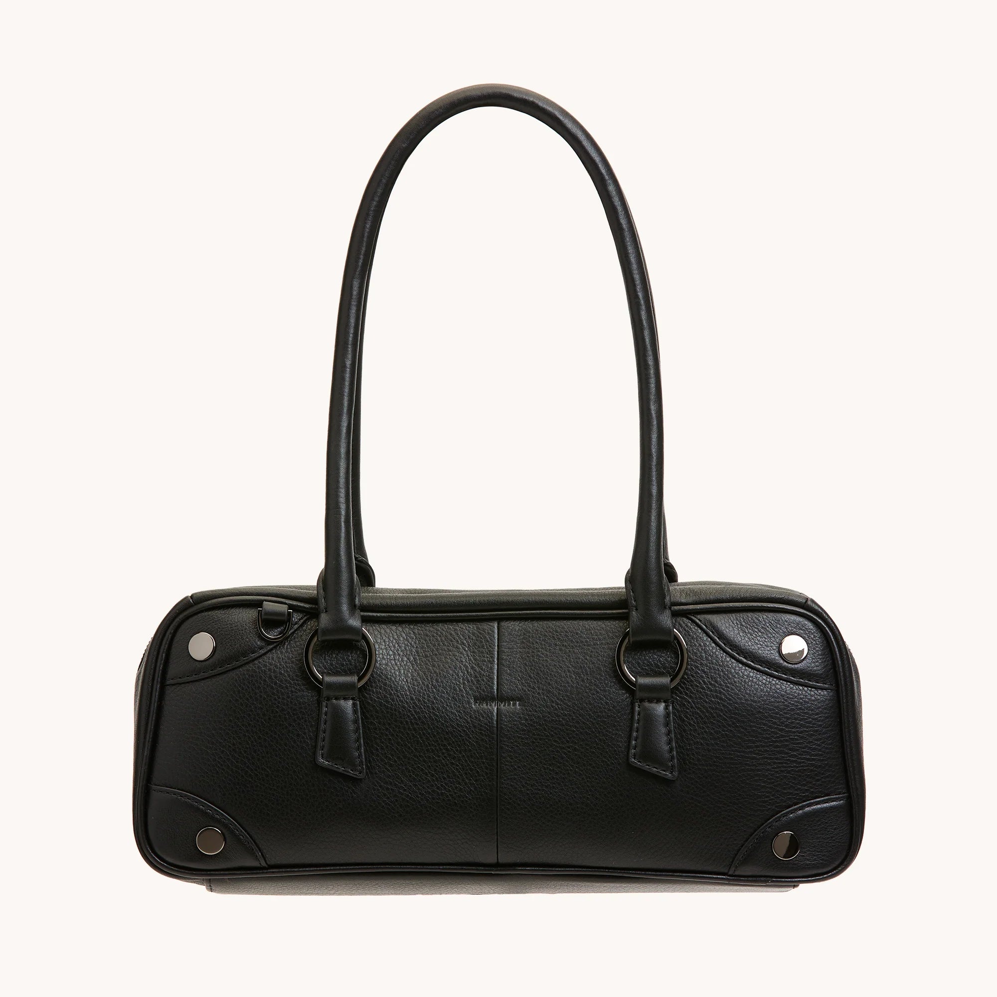 HAMMITT Meredith Sml Leather Satchel Black/Gunmetal