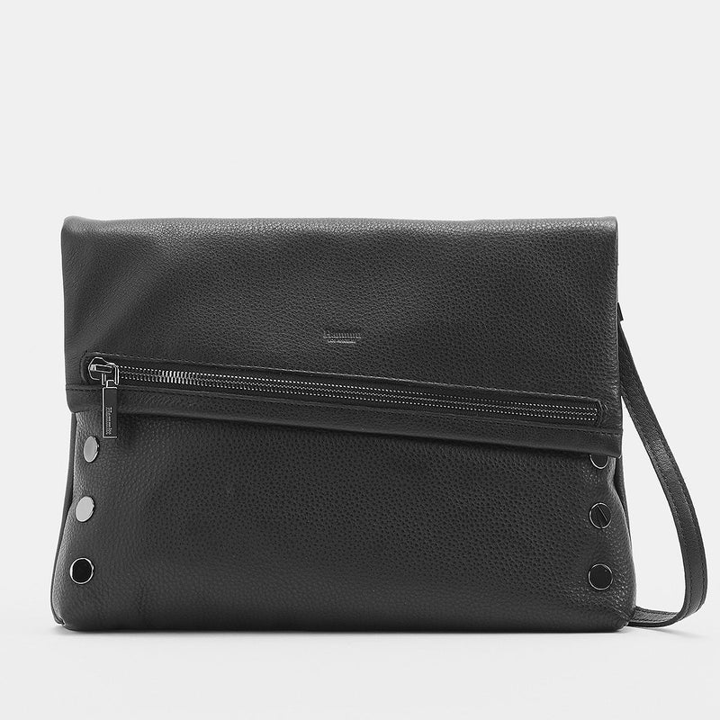 VIP Lrg Oversized Crossbody Clutch Black/Gunmetal-Rebel Romance