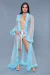 Burlesque BeWicked Marabou Robe Turquoise