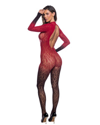 Wild Night Bodystocking Wine/Black