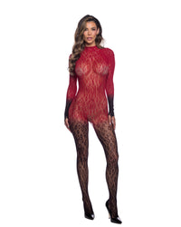 Wild Night Bodystocking Wine/Black