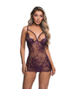 Secrets Eyelash Lace Chemise Purple