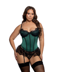 Queen Bella Bustier Corset Green/Black