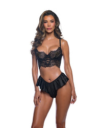 Queen Haute Night Bra Set Black
