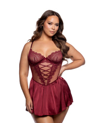 Queen Haute Night Babydoll Wine