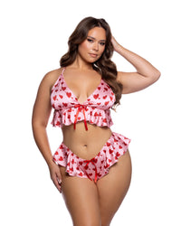 Queen Cupid Heart Short Set Pink/Red