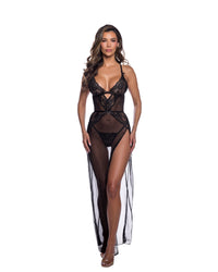 Queen Sheer Desire Long Slip Black