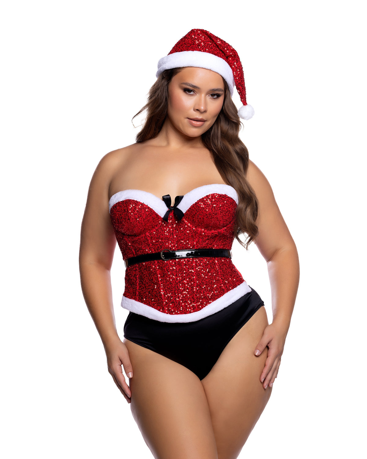 Queen Santa Baby Corset & Hat Red