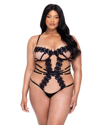 Roma Confidential Queen Ebony Rose Teddy Guipure Lace Black Plus Size